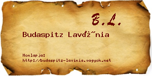 Budaspitz Lavínia névjegykártya